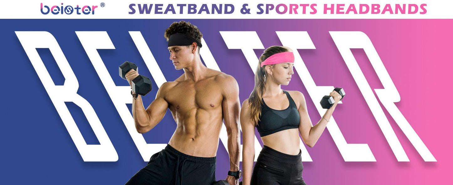 5-Piece Non-Slip Workout Headbands for Fitness & Yoga