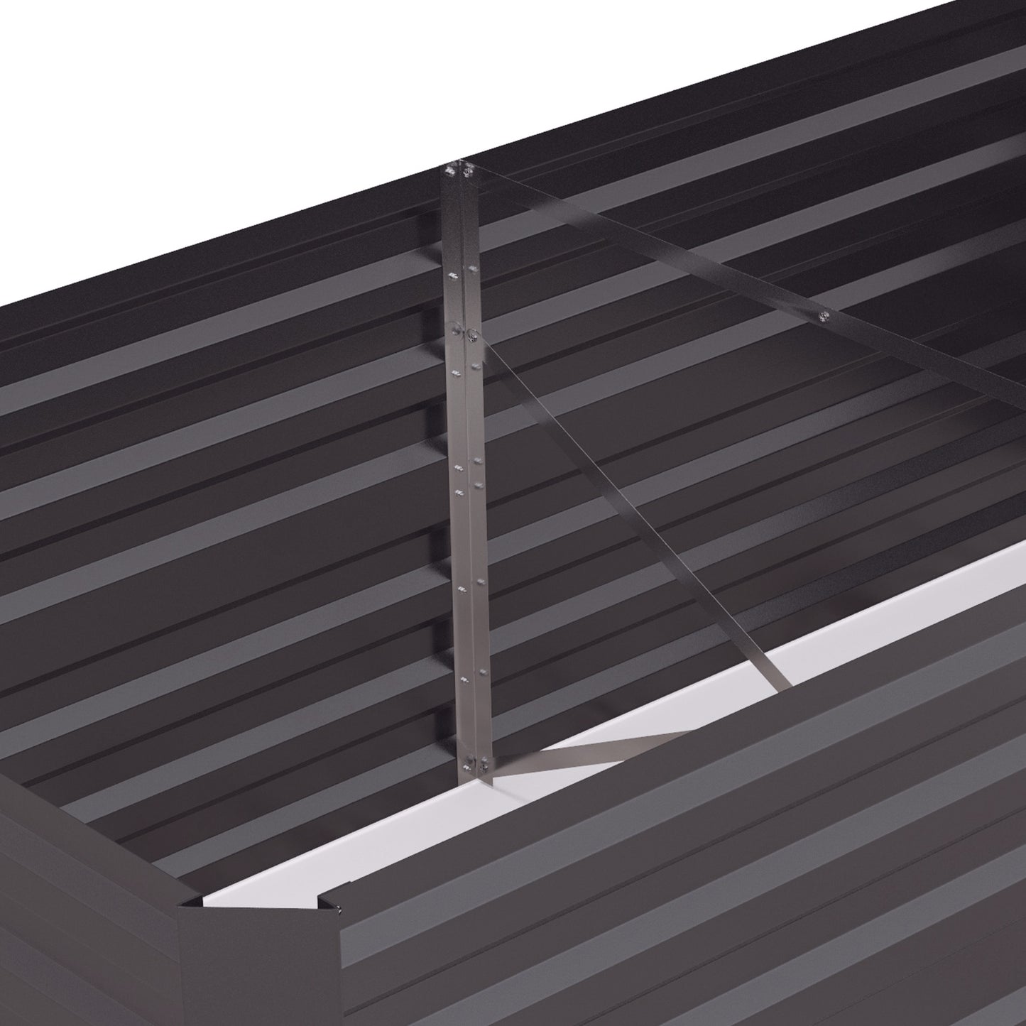 Galvanized Steel Raised Garden Bed - Outdoor Planter with Reinforced Rods, 71x36x23 Inches, Dark Gray