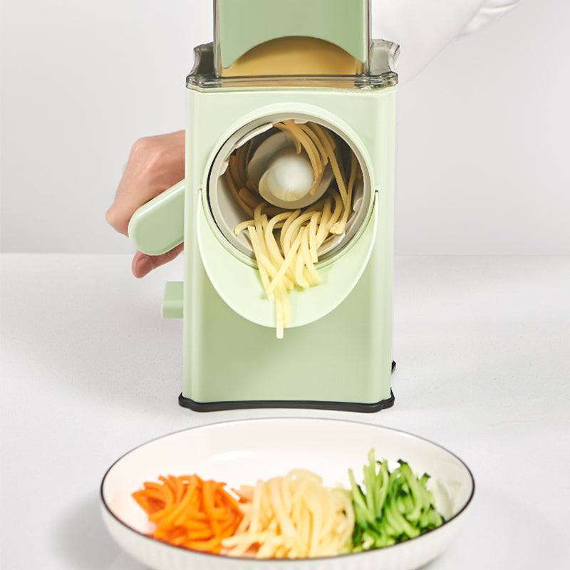 Multi-functional Hand Guard Kitchen Drum Shredder - Green Manual Vegetable Cutter