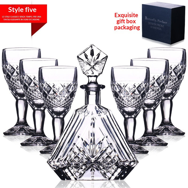 Crystal Glass Liquor Glass Set - Multiple Sizes, Elegant Drinkware Collection
