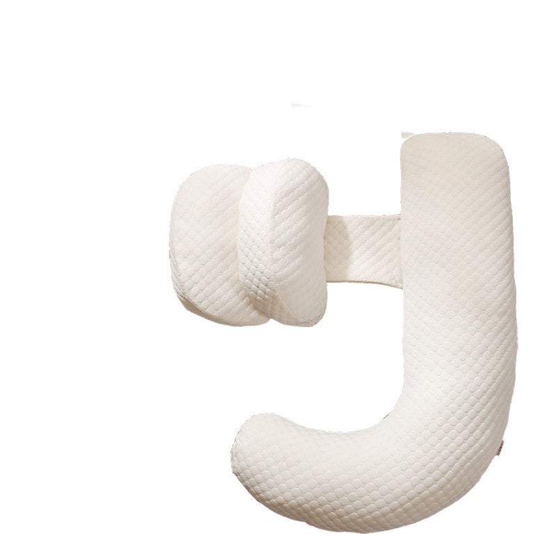 Pregnant Women's Multifunctional Side Sleeping Pillow with White Cover