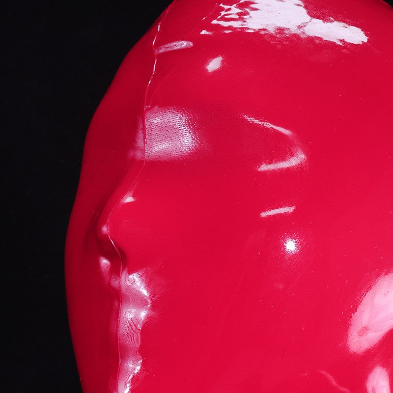 Latex Pore Hood Mask with Zipper - Red