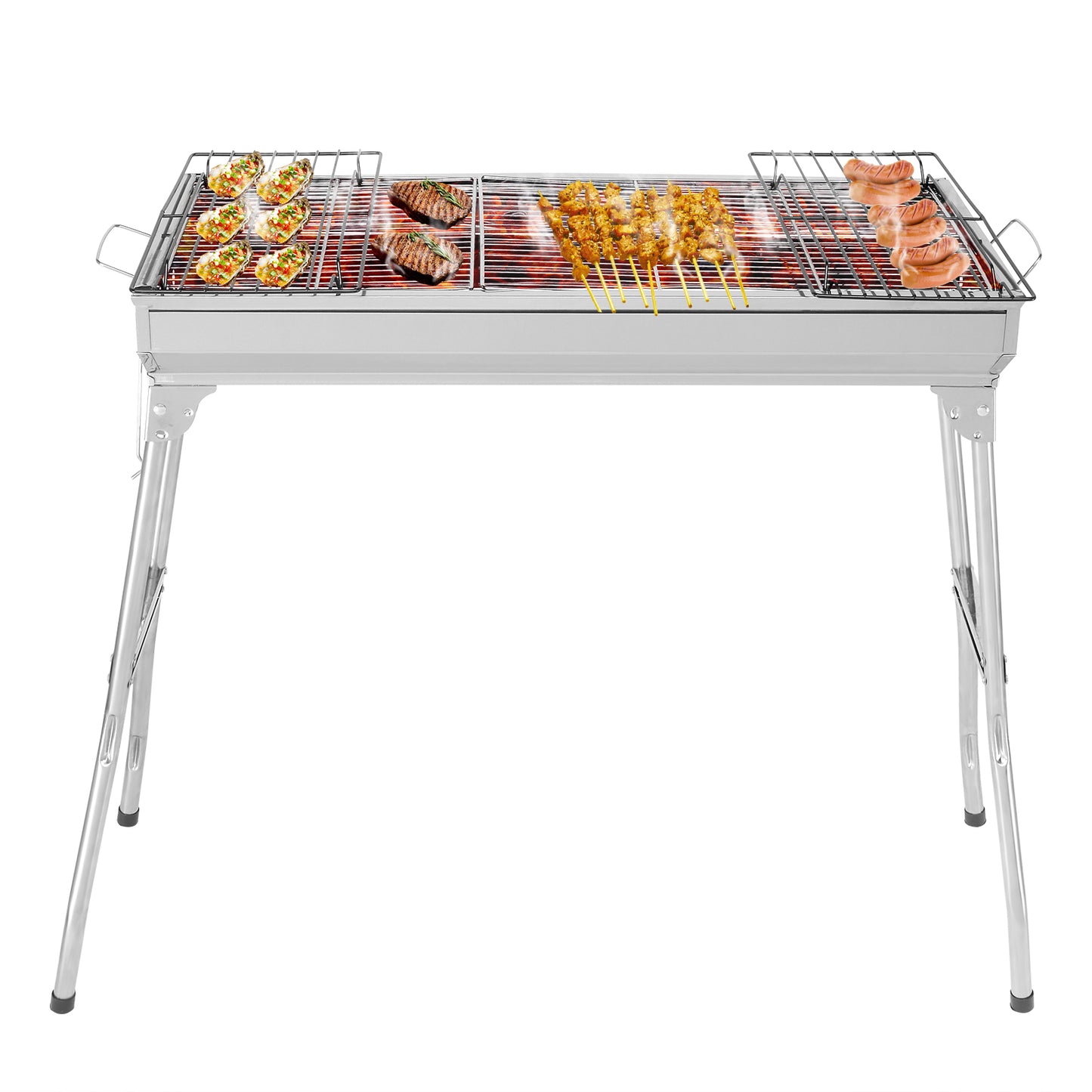 Portable Stainless Steel Barbecue Grill - 100x31x71cm