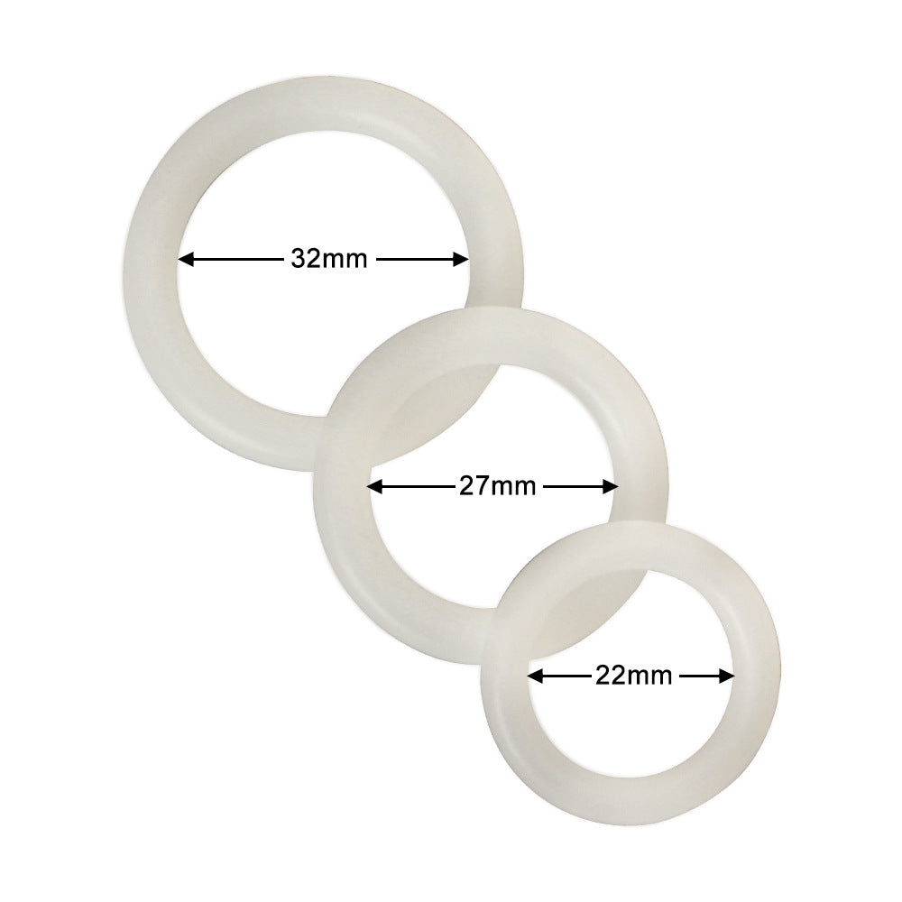 Men's Silicone Delay Ring Set - Luminous and Black Adjustable Cock Rings
