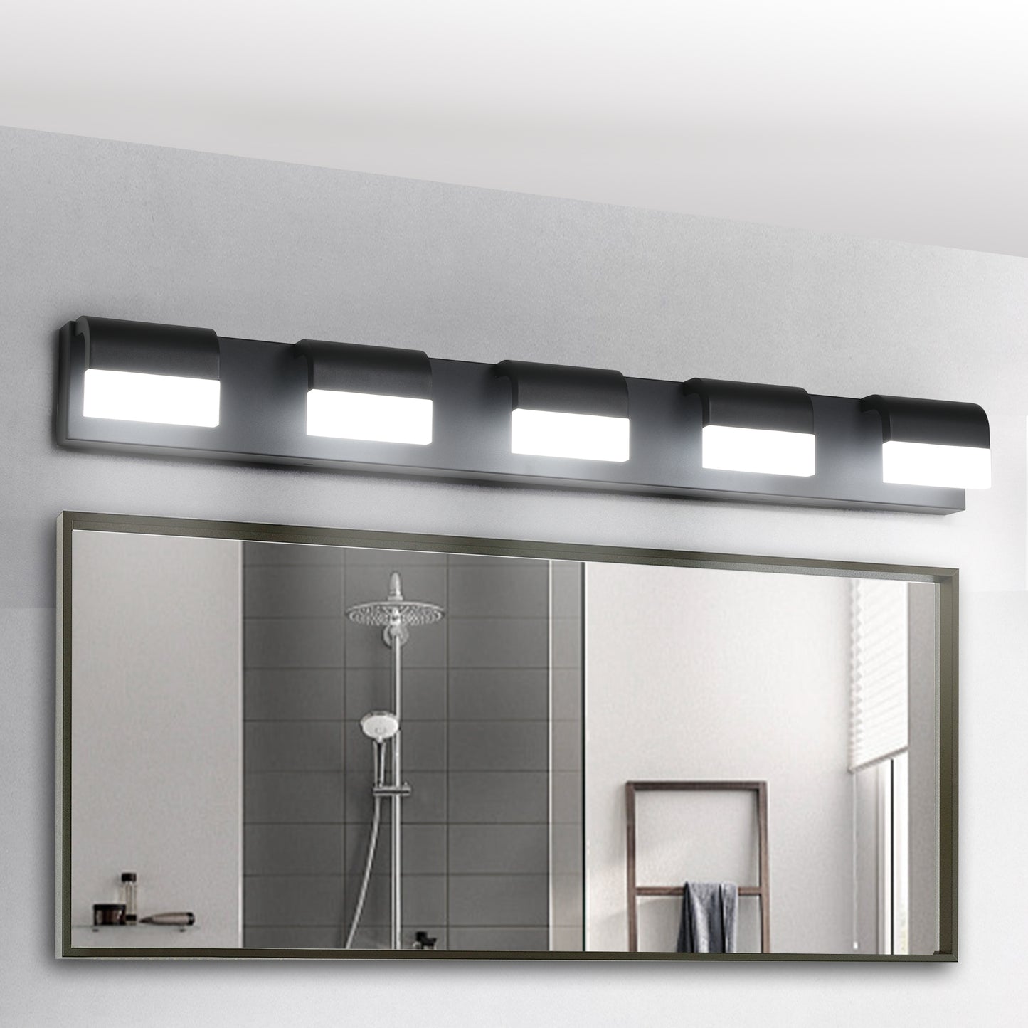 5-Light Modern Bathroom Vanity Lighting - LED Wall Fixture
