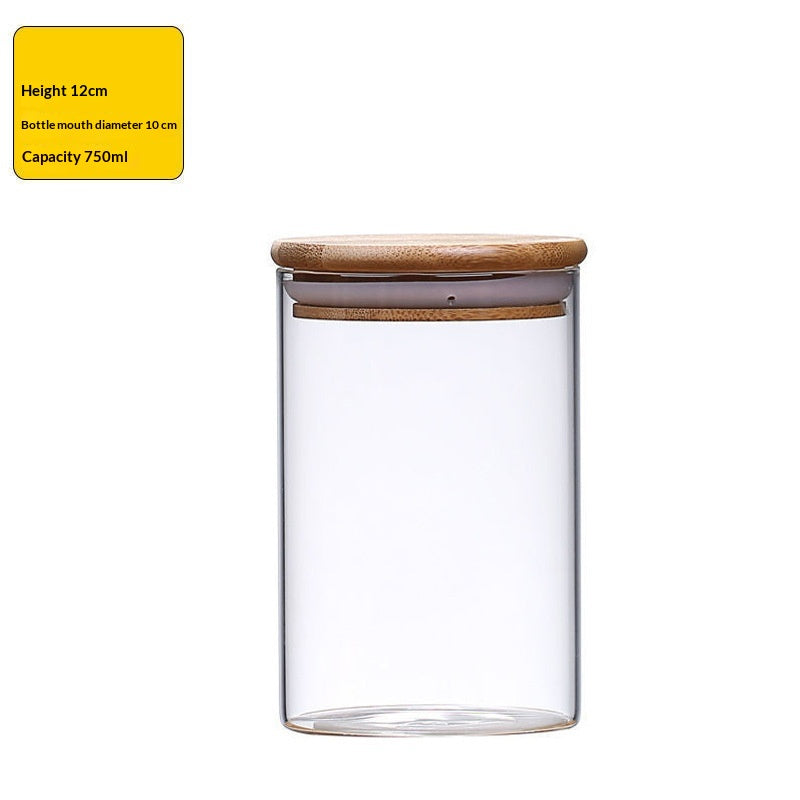 Sealable Food Storage Canisters Set with Bamboo Lids - Glass Bulk Container