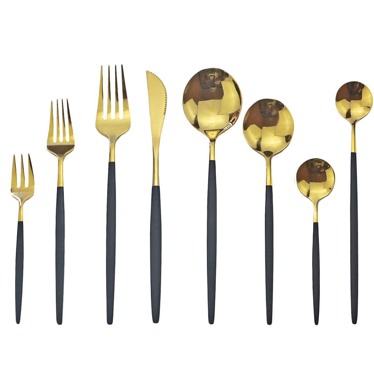 Stainless Steel Cutlery Set - Steak Knife, Fork & Spoon - Multiple Finishes