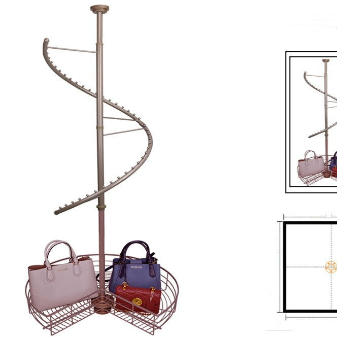 360 Degree Rotating Wardrobe Closet Hanger with Stainless Steel Rail - Adjustable Height