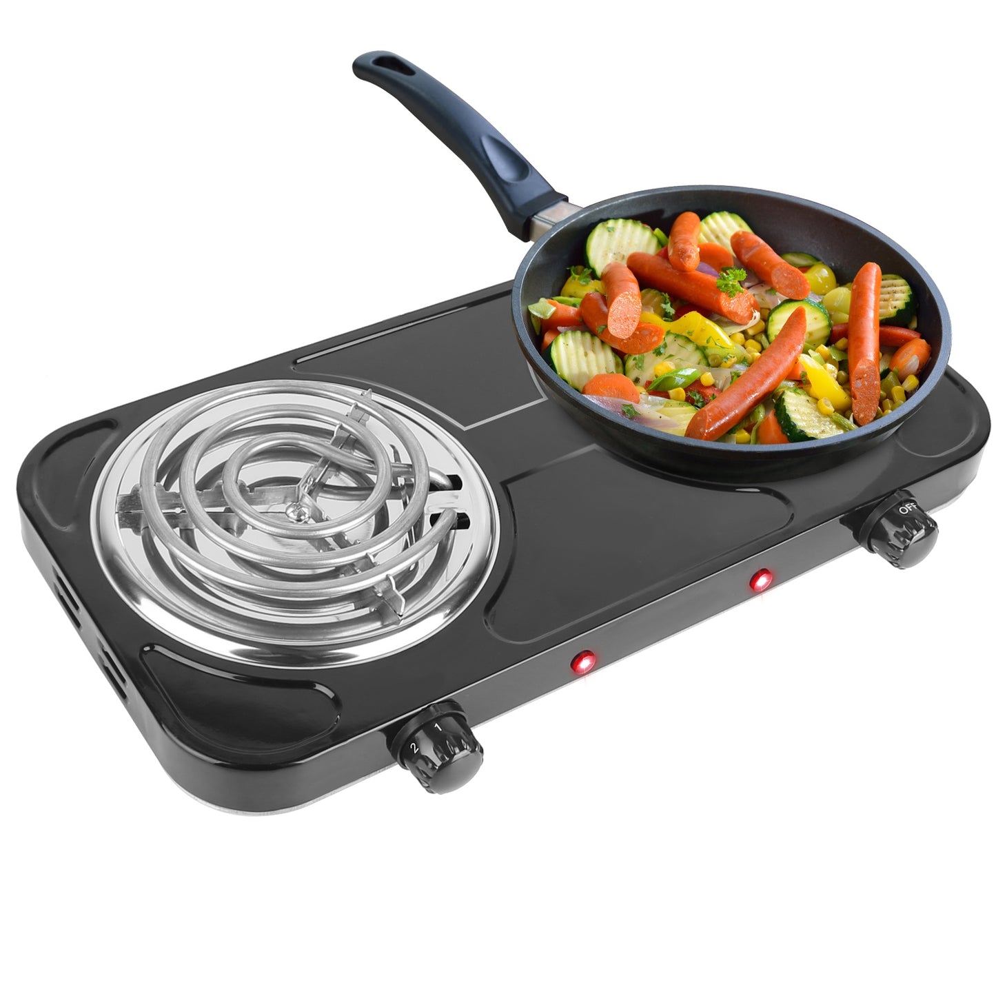 2000W Electric Double Burner Hot Plate - Portable Cooking Stove