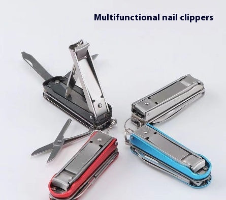 Multifunctional Foldable Nail Clippers Keychain Set - Portable 3-in-1