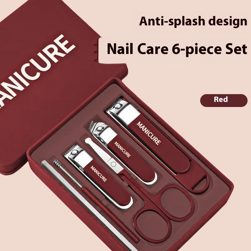 Nail Clippers Set 6 Pieces Anti-Splash Large Opening Manicure Tool