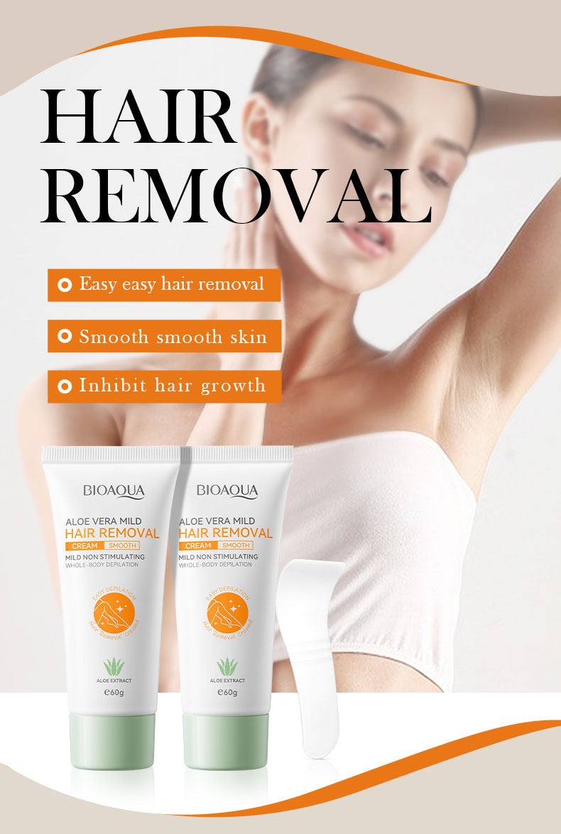 Aloe Vera Hair Removal Cream - Gentle Full Body Depilatory for Smooth Skin