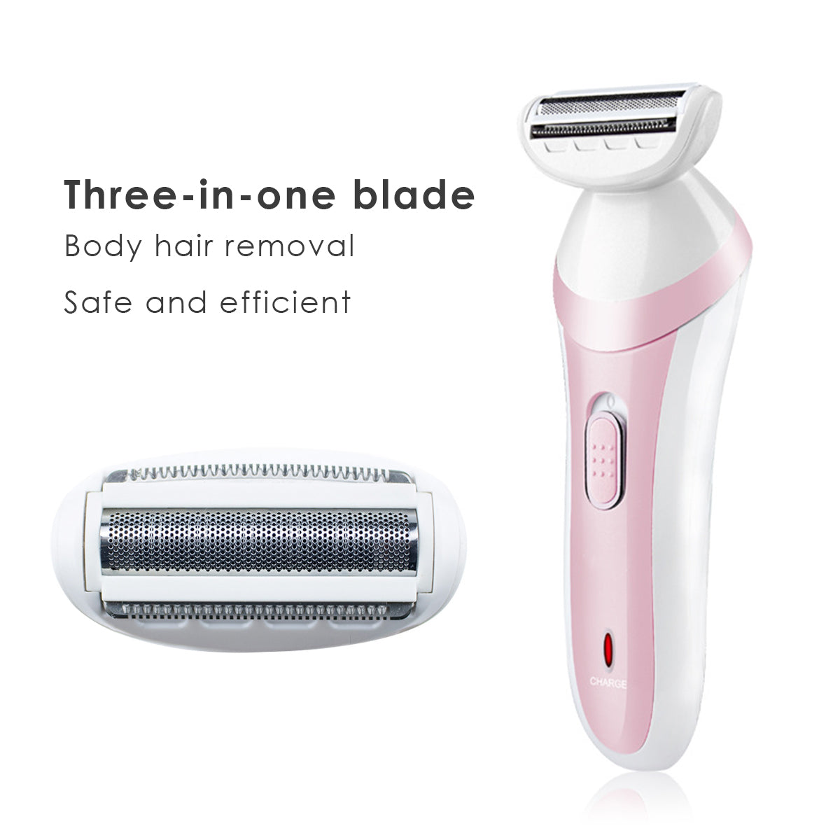 Rechargeable Electric Hair Trimmer for Women - Pink