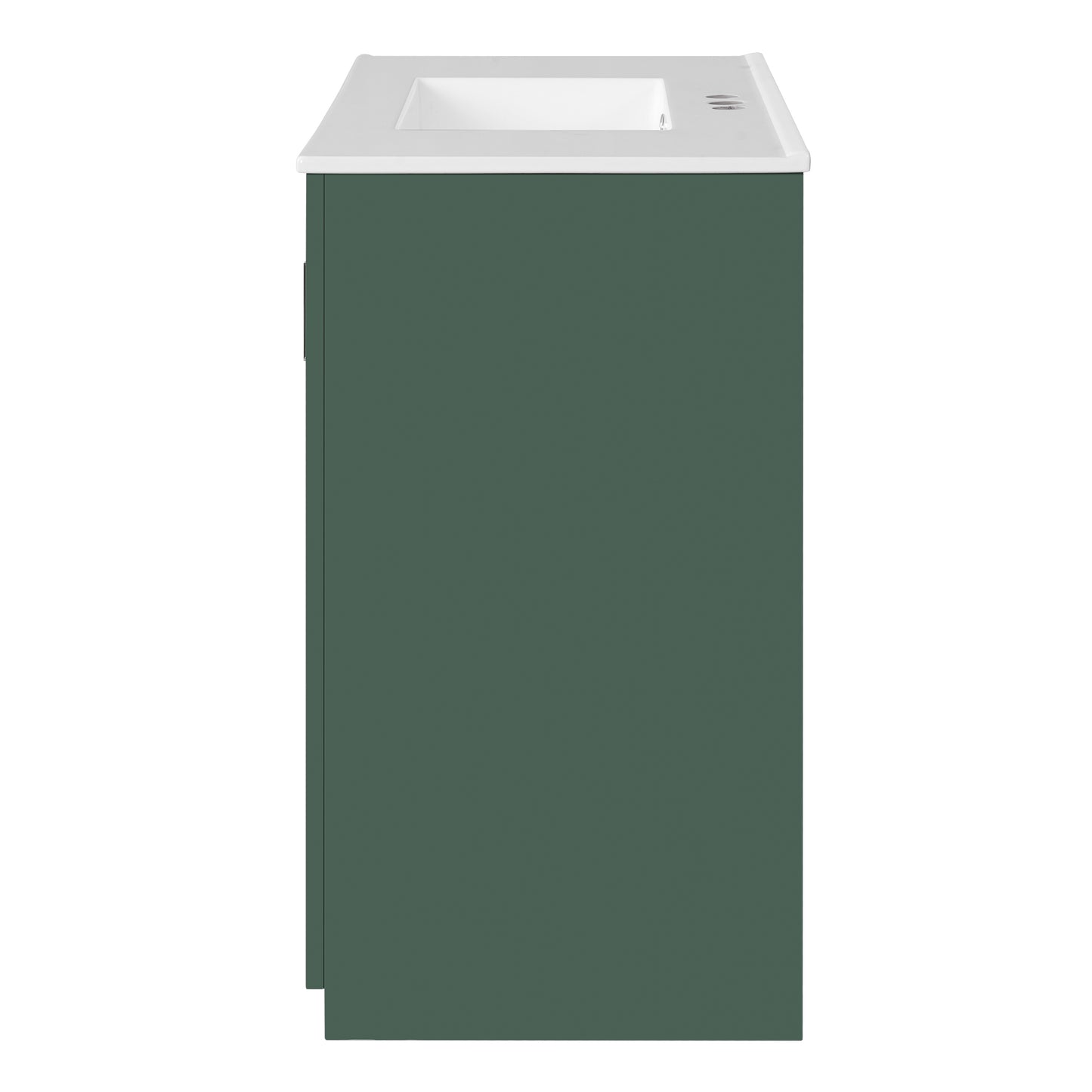 36-Inch Green Bathroom Vanity with Ceramic Sink & Storage Cabinet