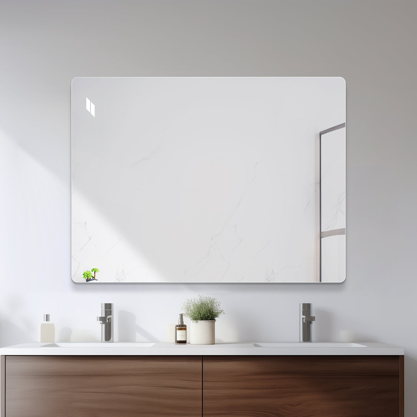 32x24 Inch Frameless Bathroom Vanity Mirror - Clear Glass