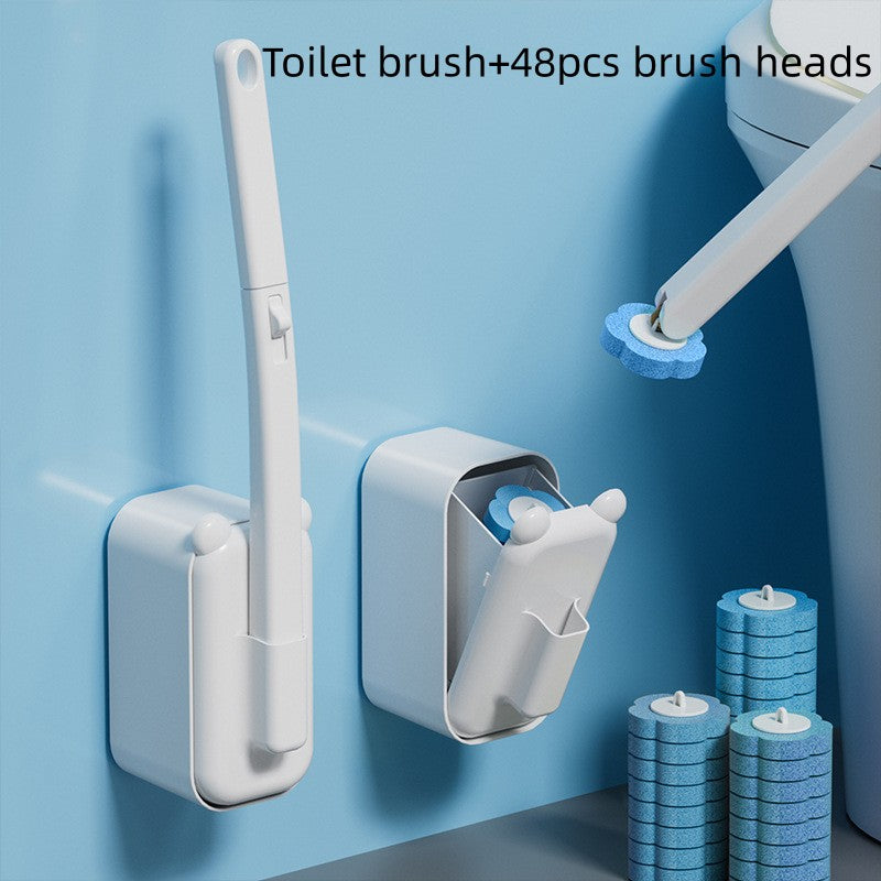 Disposable Toilet Brush Set with Multiple Color Options - Bathroom Cleaning Tool