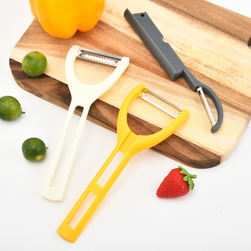 Stainless Steel Three-Piece Fruit and Melon Slicer Set - Removable and Multi-Function