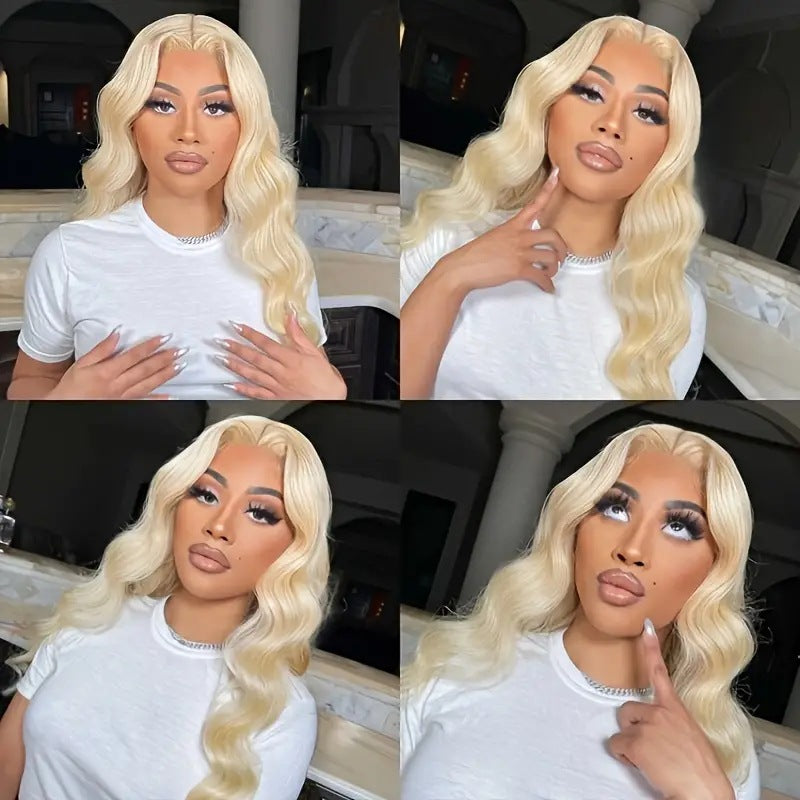 Light Gold Big Wave Lace Wig Head Cover for Synthetic Hair Extensions