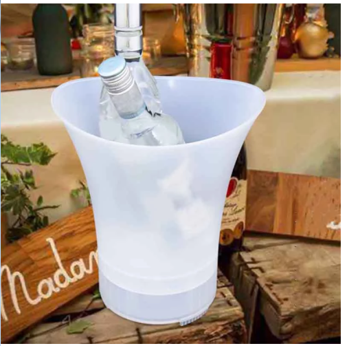 5L Bluetooth Ice Bucket with LED Light, Drop-Proof Plastic Home Barware
