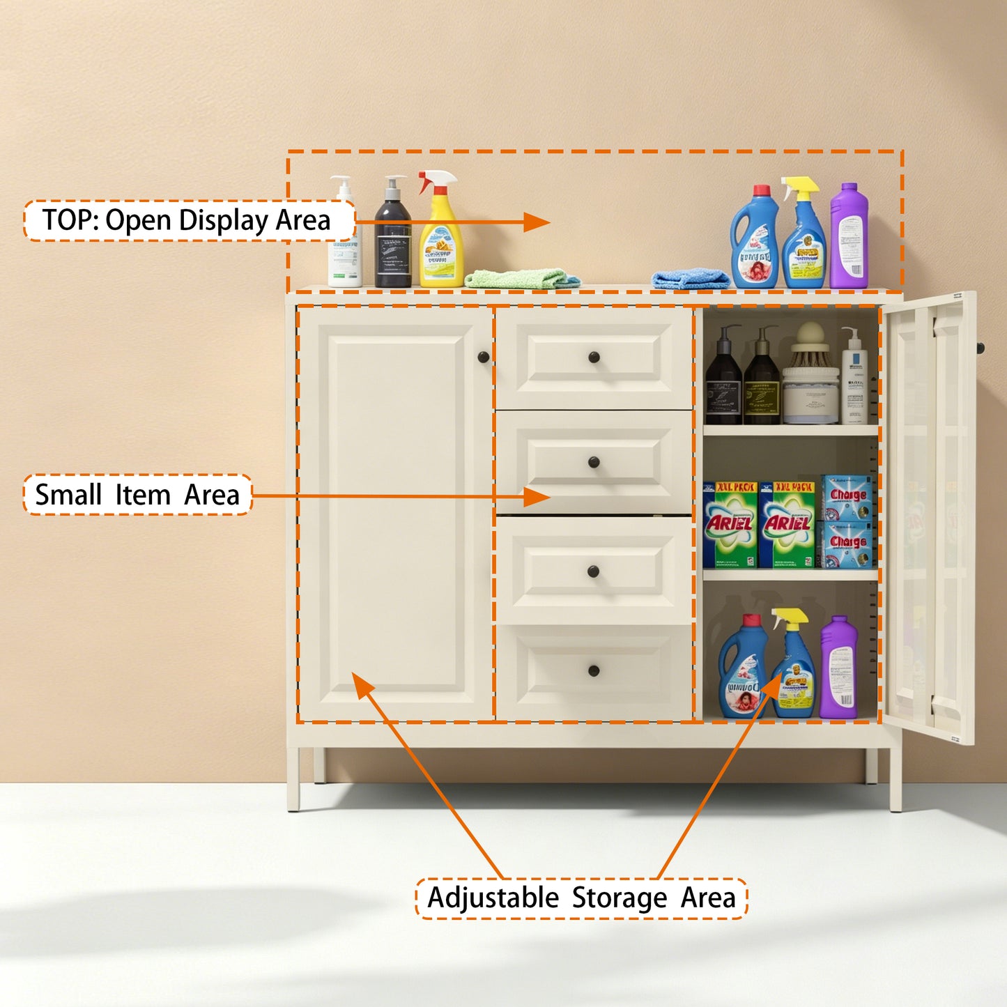 40.16 Storage Sideboard Buffet Cabinet, Freestanding Accent Cabinet