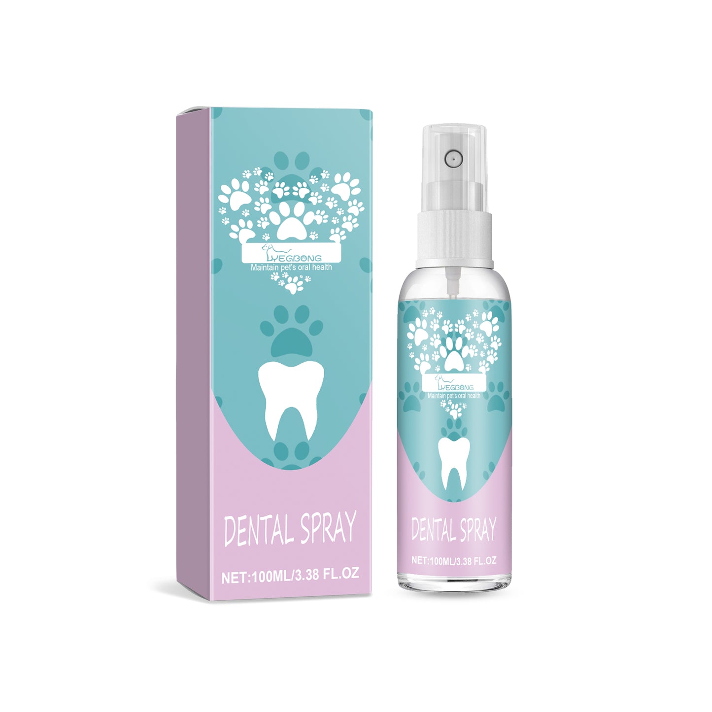 Pet Oral Care Spray for Dogs & Cats - No Brushing Needed, Fresh Breath & Whitening 100ml