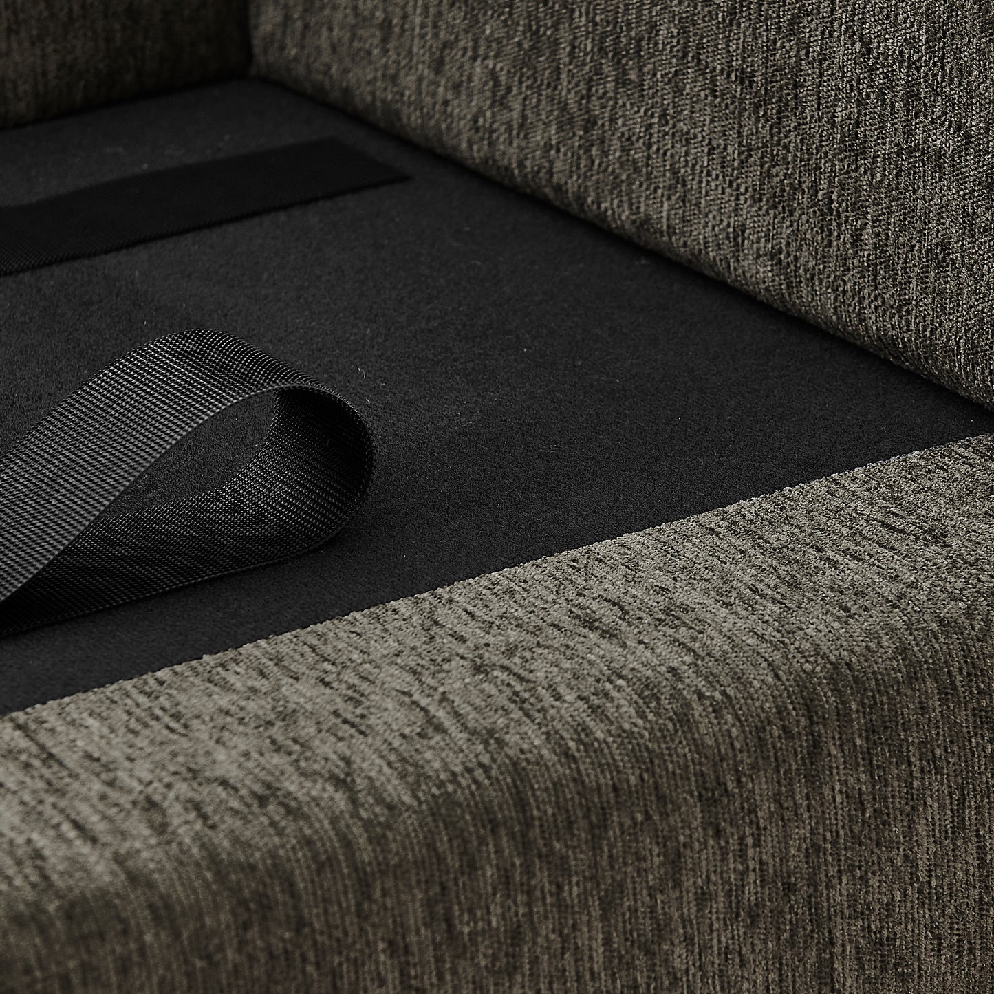 Oversized Dog Sofa Bed with Linen Fabric & Curved Armrest - Dark Gray