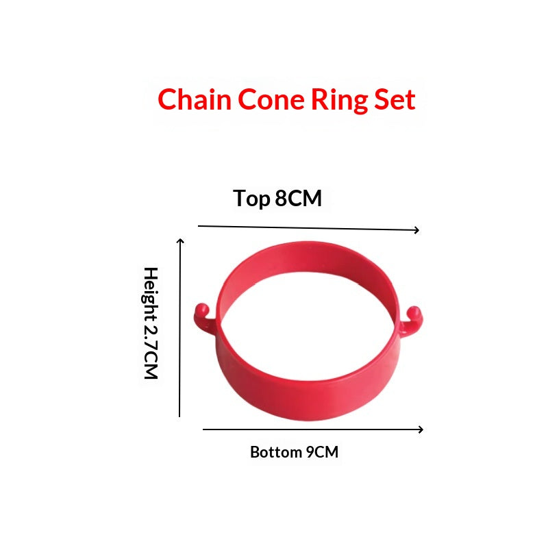Retractable Traffic Cone Set with Lights & Chain for Road Safety