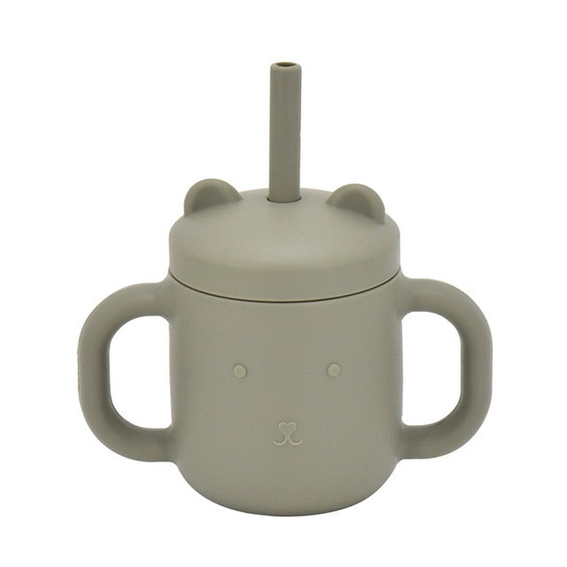 Leak-Proof Silicone Children's Drinking Cup with Straw and Suction Base