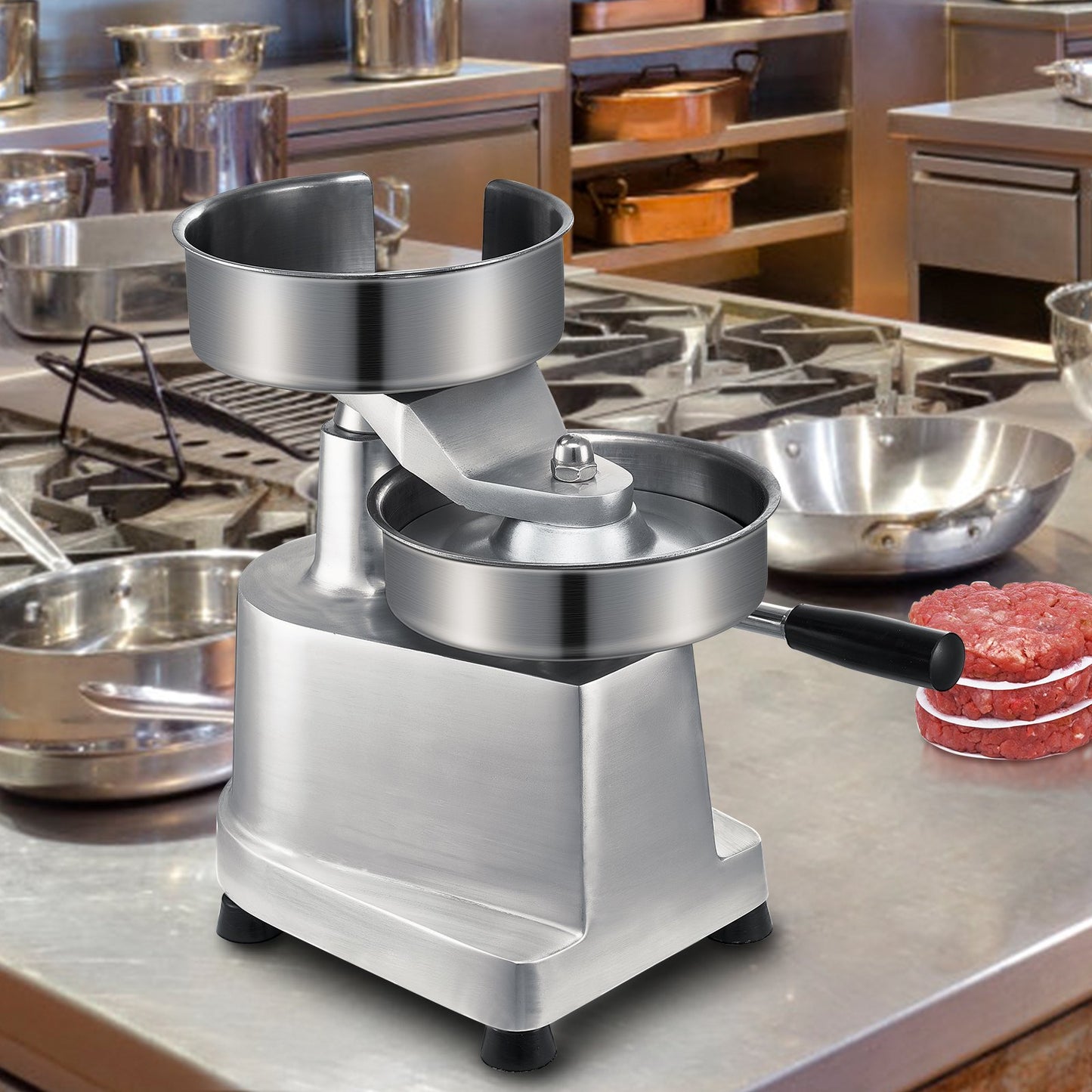 Heavy Duty Hamburger Patty Maker - 6 Inch Stainless Steel Press