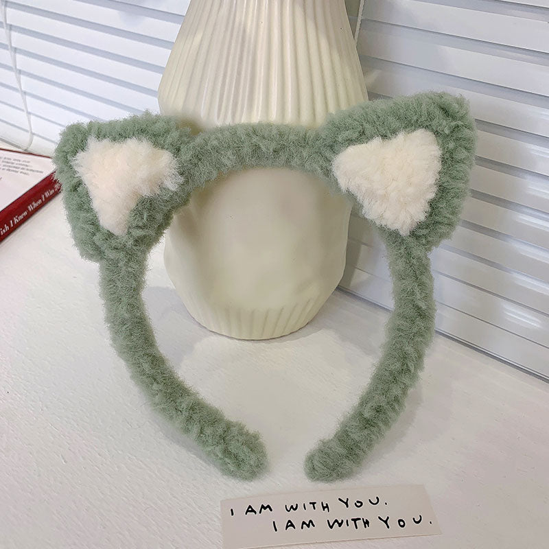 Cute Lambswool Cat Ears Hair Band - Adjustable Hair Accessory for Women