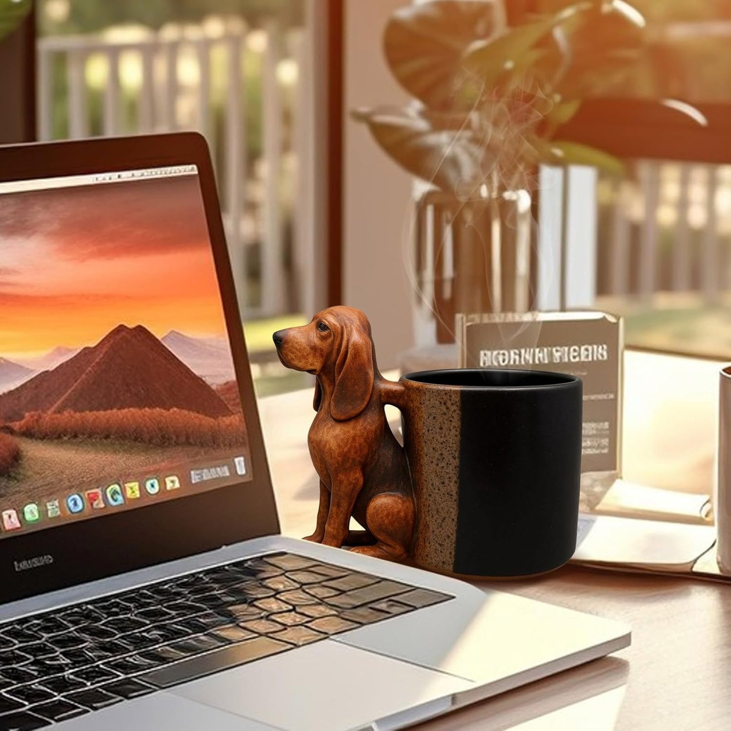 3D Handmade Dachshund Mug - Unique Ceramic Dog Coffee Cup