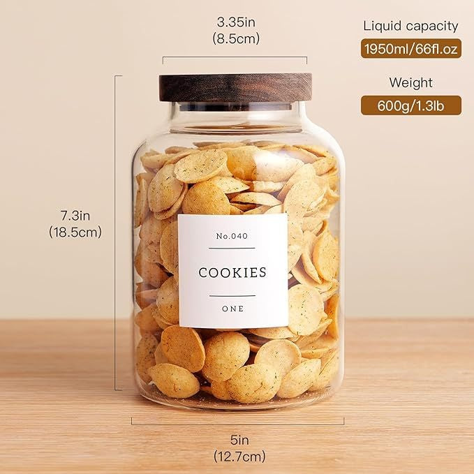 Glass Sealed Storage Bottles for Cereals Snacks & Candy, 1250-2800ml Set