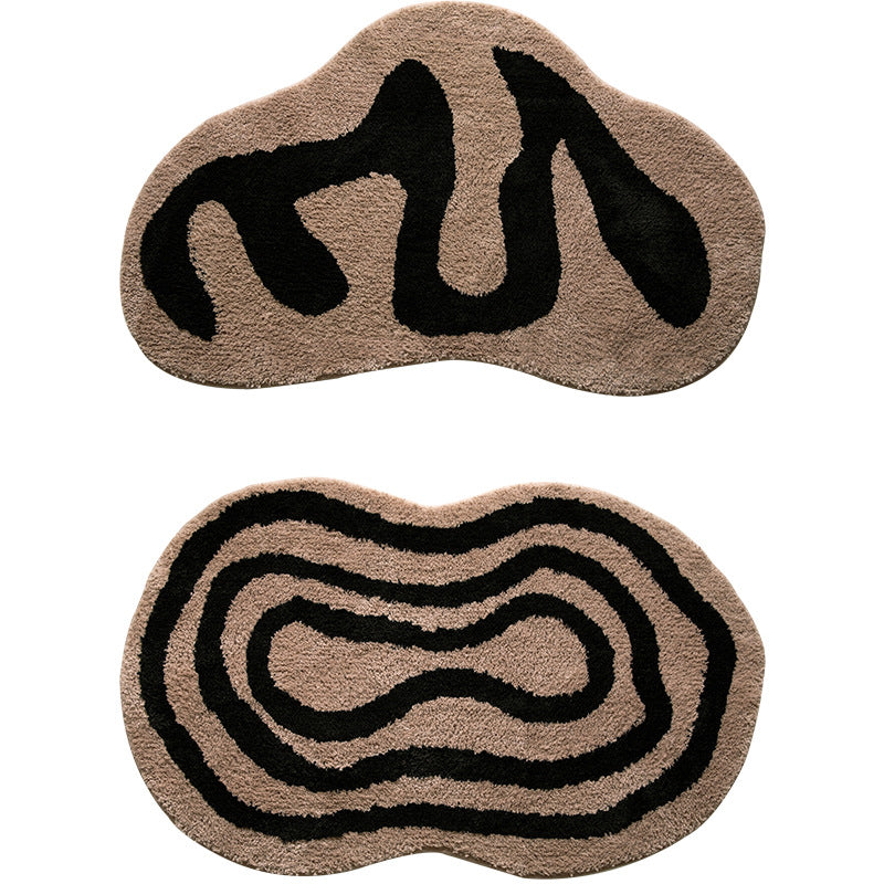Abnormal Tufted Carpet Door Mat for Bedroom and Study - Set of 2, Geometric & Lines