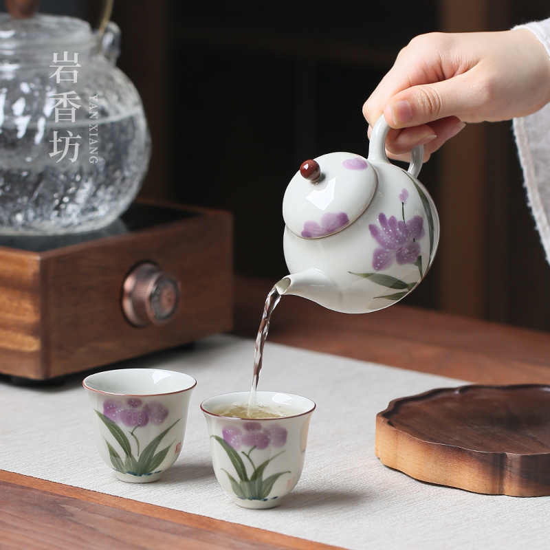 Hand Painted Porcelain Teapot with Water Cups - Ceramic Tableware, 150ML