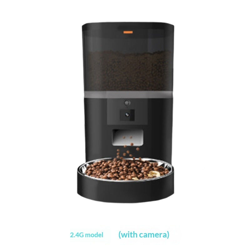 Pet Video Camera With Adjustable Feeding Dispenser for Dogs and Cats