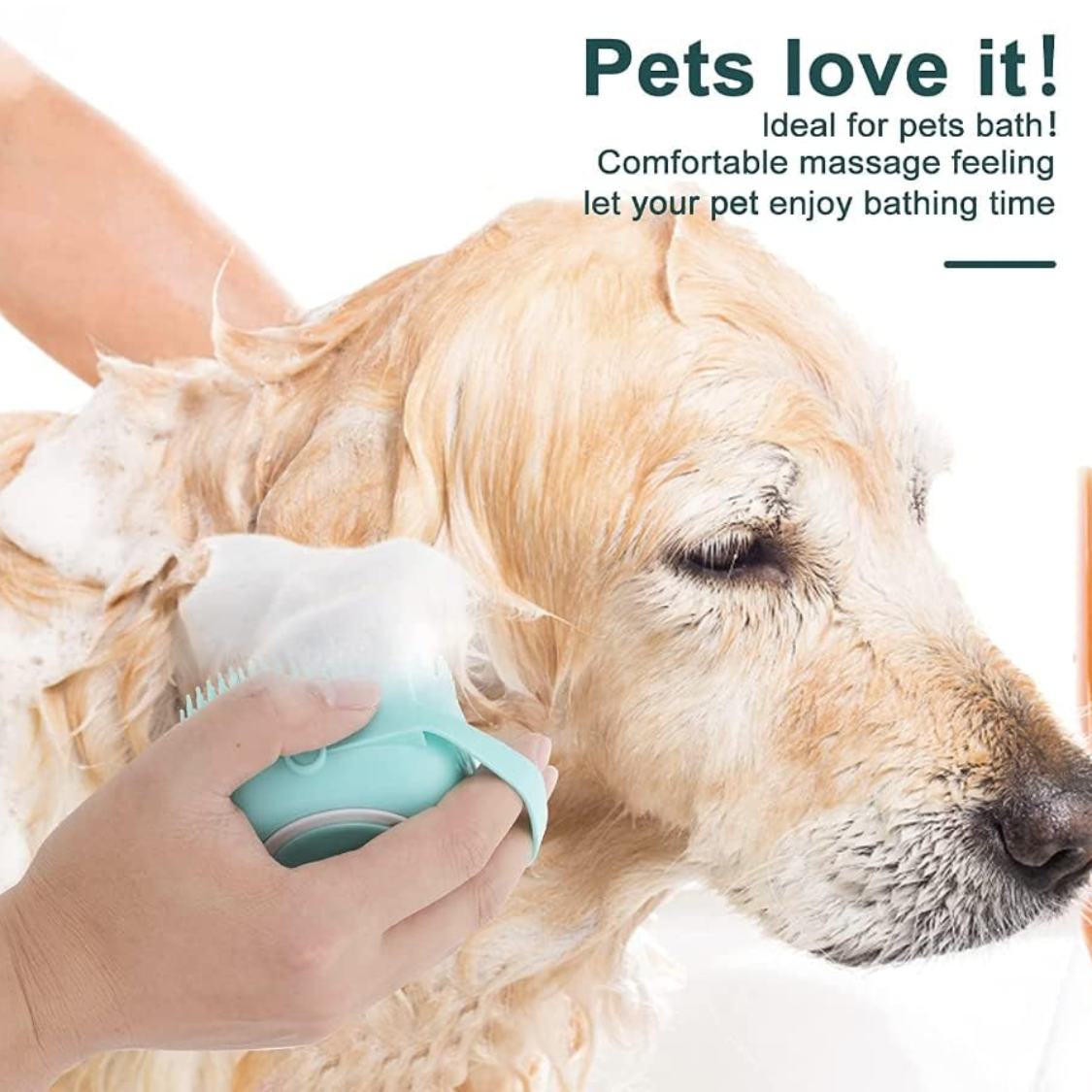 Pet Bath Massage Brush for Dogs and Cats Soft Silicone Grooming Tool