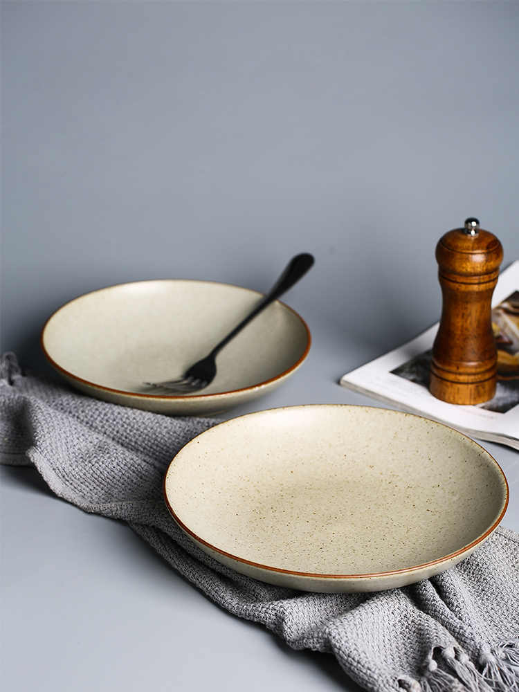 Retro Ceramic Deep Dinner Plates Set - Household Tableware