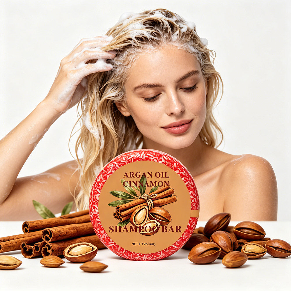 Glycerin Cinnamon Shampoo Bar - 60g Natural Hair Care for Sensitive Scalp
