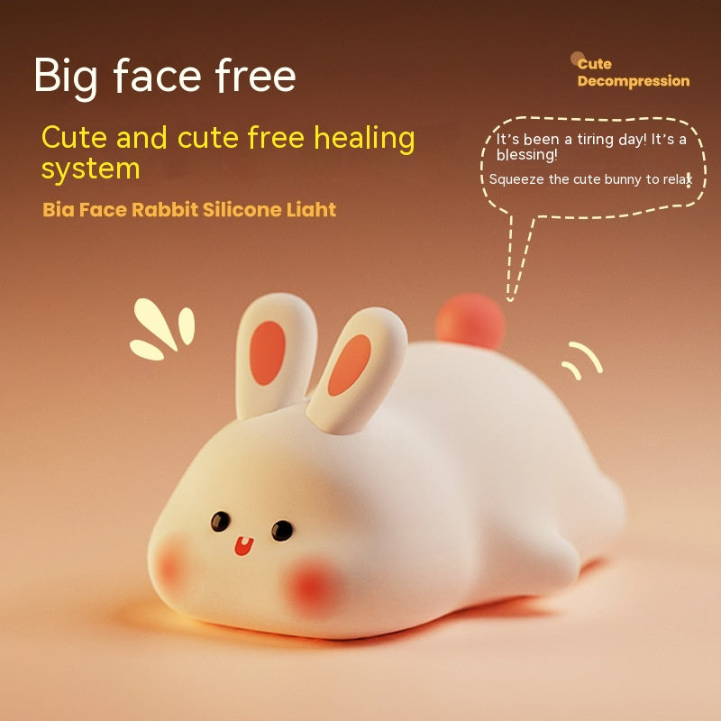 Cute LED Night Light for Kids - Touch Control Rabbit & Duck Nightlights, Rechargeable Bedside Lamp, Christmas Gift