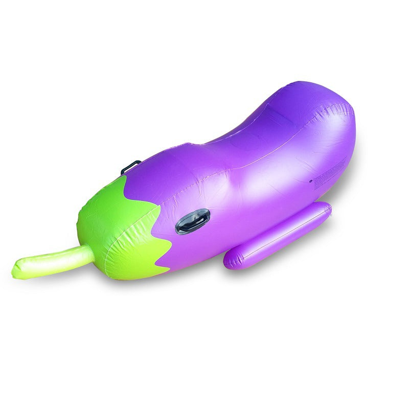 Inflatable Eggplant Mount - Purple PVC 170x55x65cm for Home & Party Decor