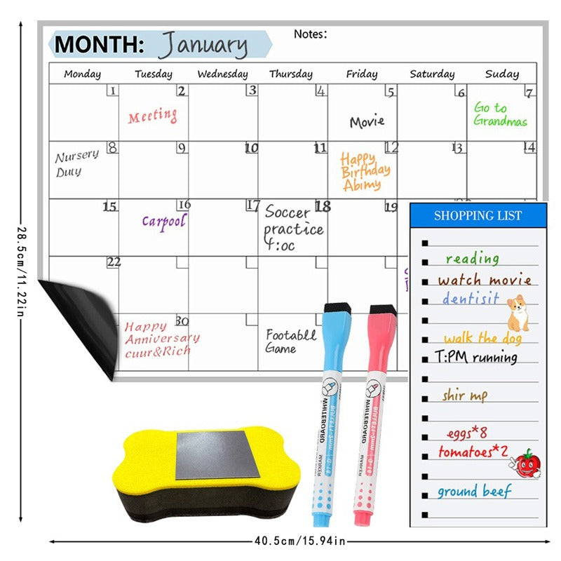 Magnetic Fridge Memo Board - Easy to Erase & Reusable