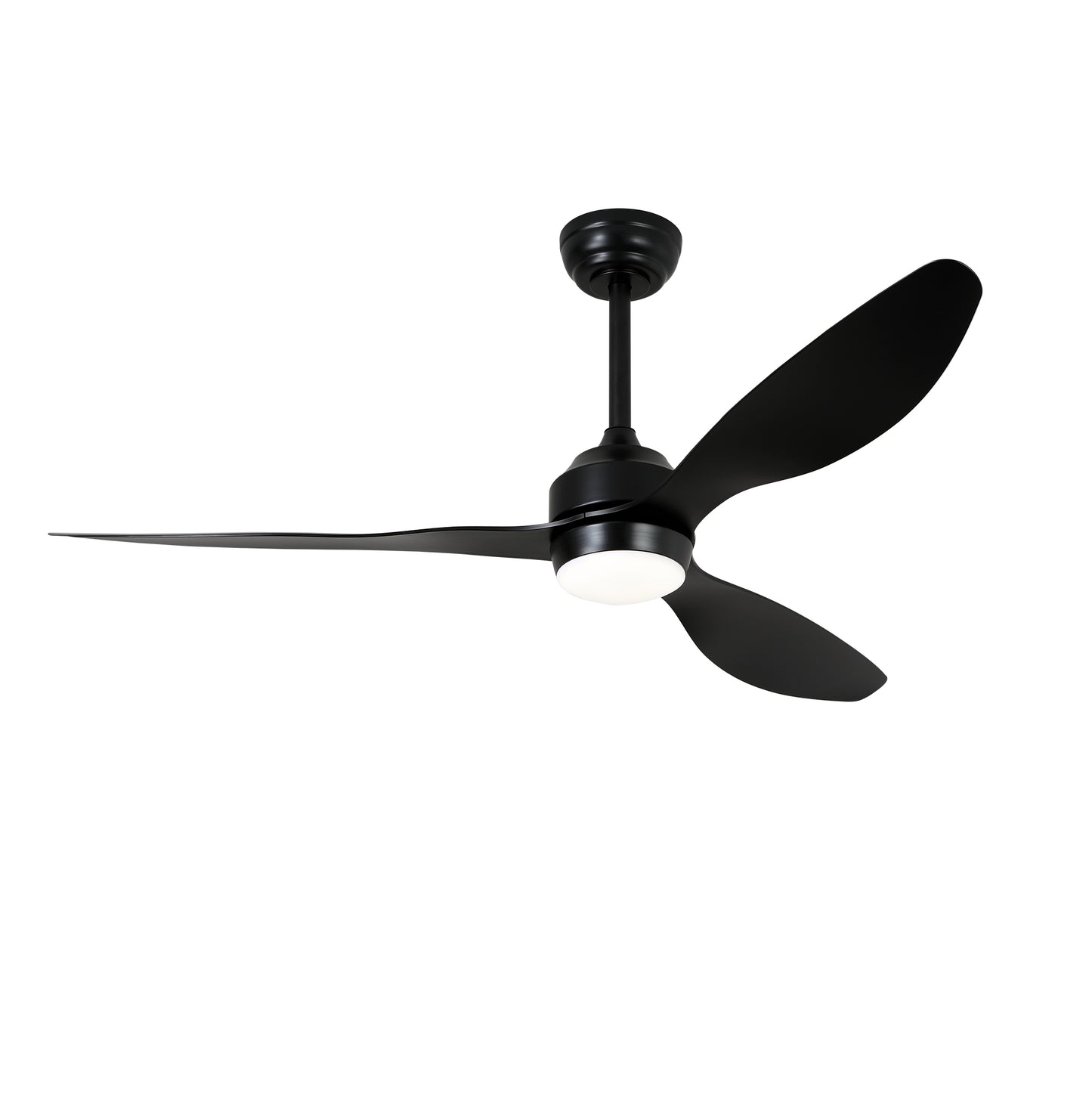 52-Inch Ceiling Fan with Lights - Quiet DC Motor, 6 Speeds, Matte Black