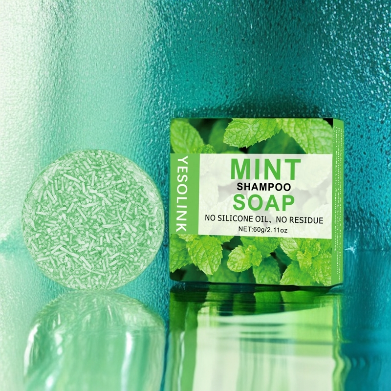 Mint Shampoo Bar - 60g Natural Body Care Soap for Hair & Skin