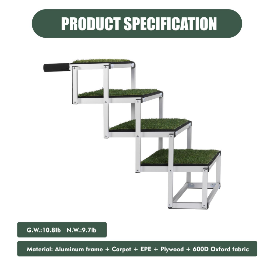 Foldable Dog Ramp for Large Pets - Portable Non-Slip Car, SUV, Truck Support