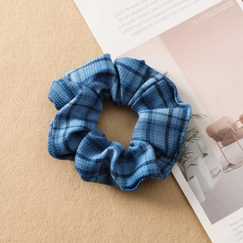 Plaid Print Cotton Hair Tie