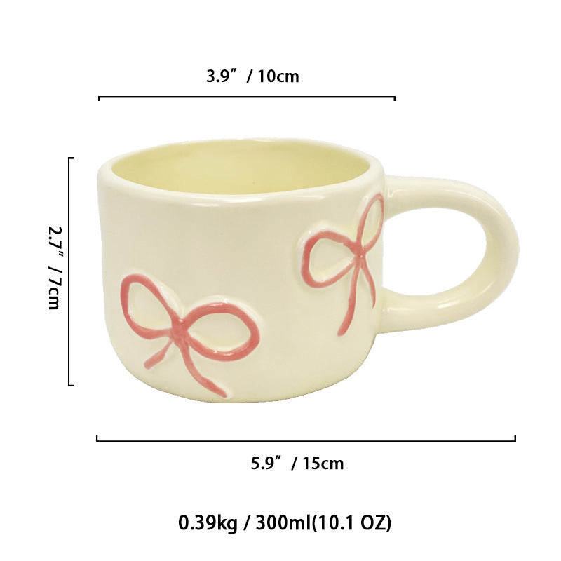 European Style Heart Hand Pinch Bow Coffee Cup - Porcelain Drinkware
