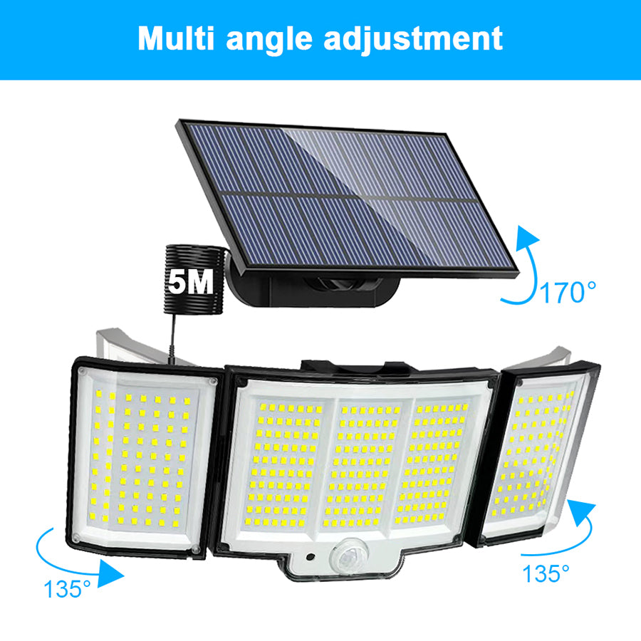 Outdoor Solar Motion Lights 348 LED Waterproof Security Floodlights with Remote