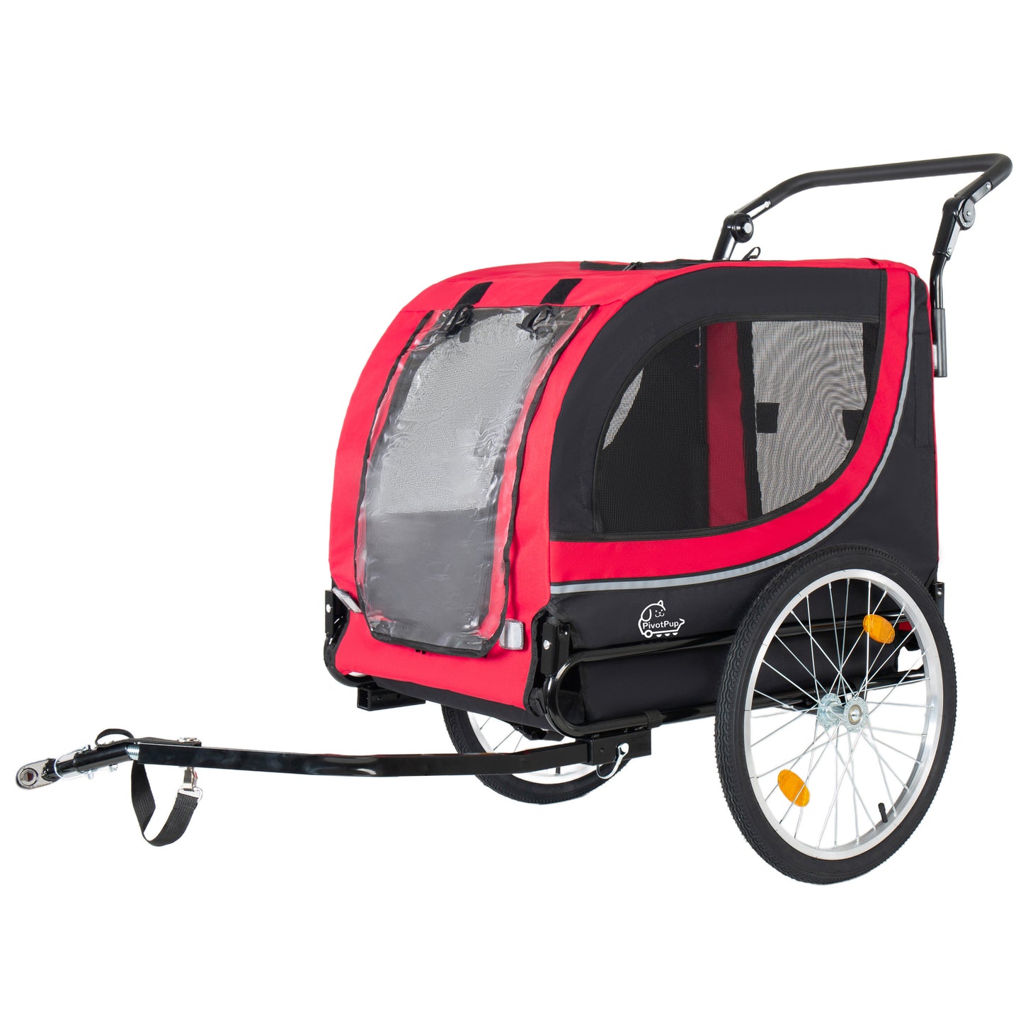 2-in-1 Bike Trailer & Pet Stroller For Dogs Up To 100lbs Foldable