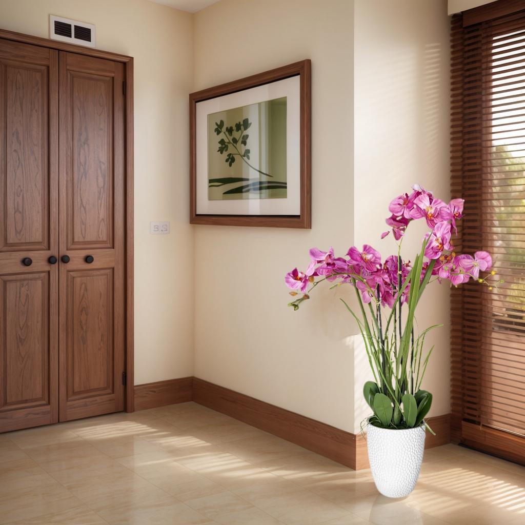 Artificial Orchid Arrangement - Vibrant Magenta Floral Decor