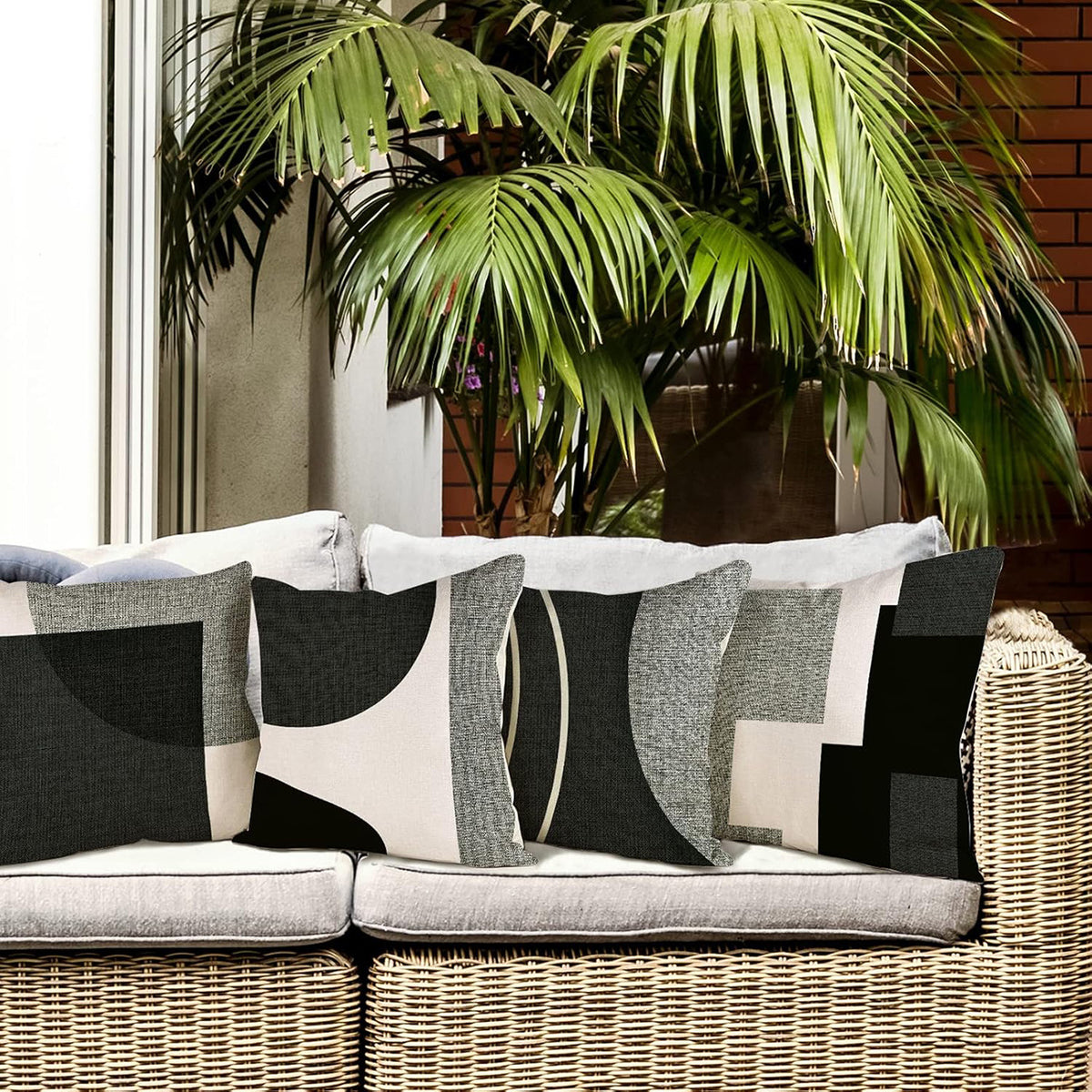 Abstract Geometric Pillow Cover Linen Sofa Cushion Case 45x45cm